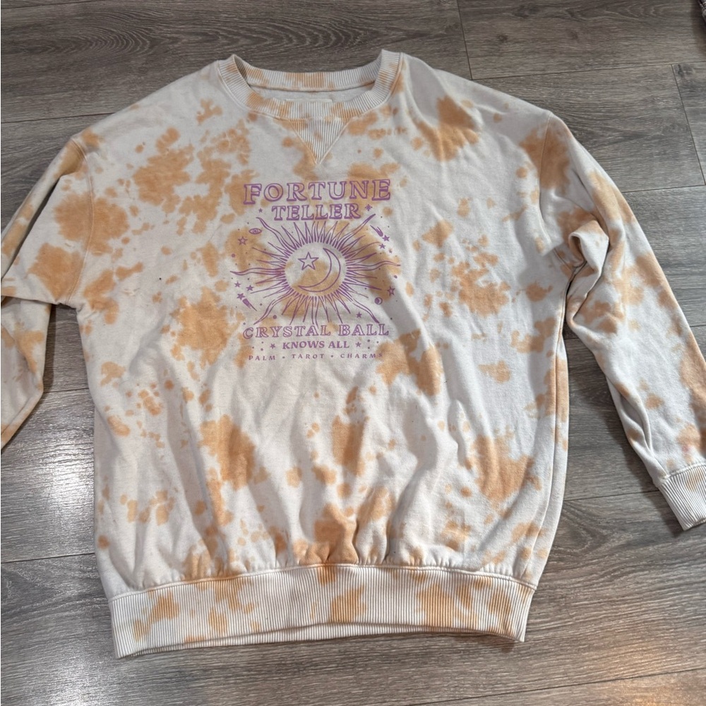 Fortune Teller Graphic women's Sweater - Cream and Tan